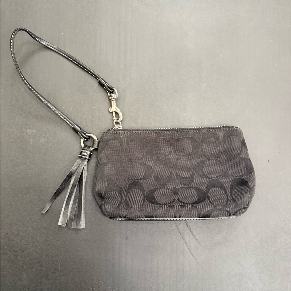Coach Charcoal Signature Wristlet